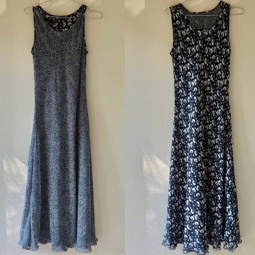Reversible Chiffon Maxi Floral Dress